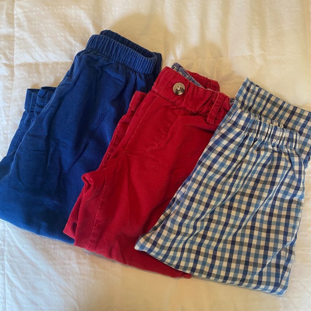 Little Boy / Toddler Pants Lot Size 2T - Red Corduroy, Blue Plaid, Blue Corduroy